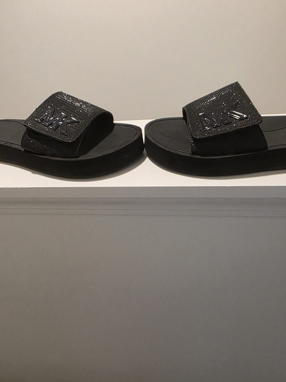 Michael Kors Black Logo Slide Sandals - Picture 2 of 6